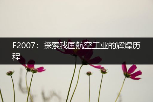 F2007：探索我国航空工业的辉煌历程