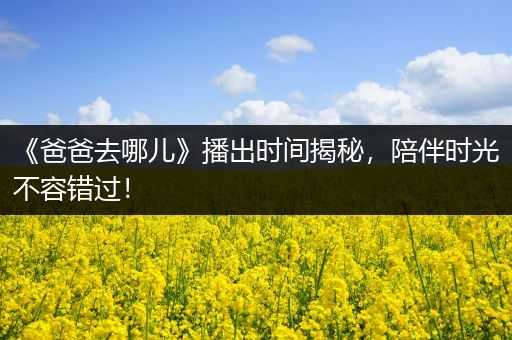 《爸爸去哪儿》播出时间揭秘，陪伴时光不容错过！
