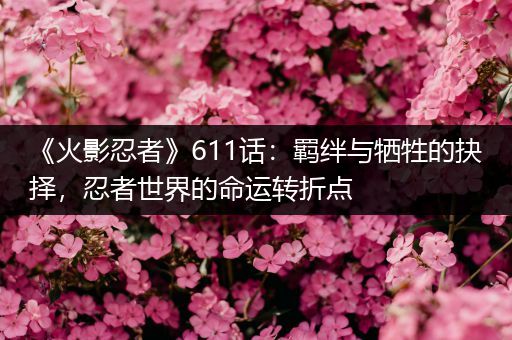 《火影忍者》611话：羁绊与牺牲的抉择，忍者世界的命运转折点