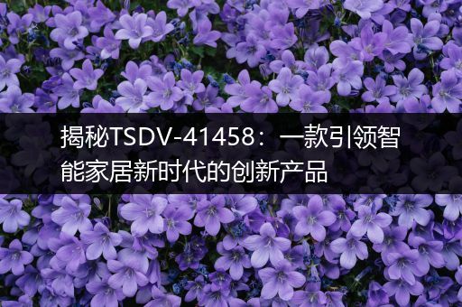 揭秘TSDV-41458：一款引领智能家居新时代的创新产品