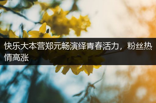 快乐大本营郑元畅演绎青春活力，粉丝热情高涨