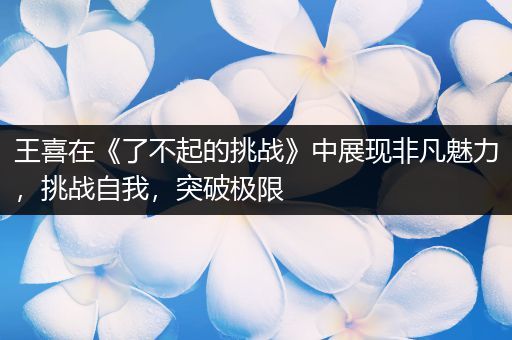 王喜在《了不起的挑战》中展现非凡魅力，挑战自我，突破极限