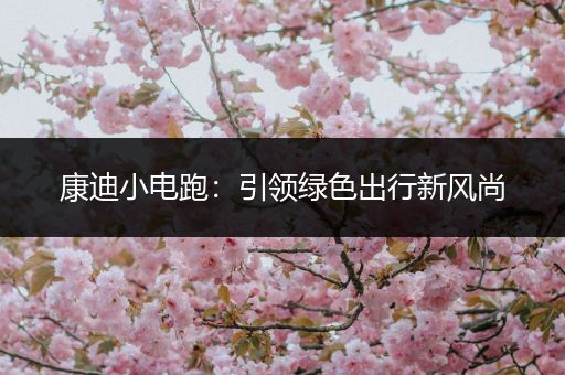 康迪小电跑：引领绿色出行新风尚