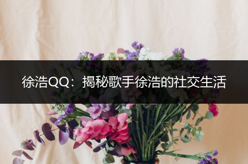 徐浩QQ：揭秘歌手徐浩的社交生活