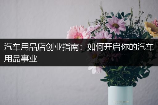 汽车用品店创业指南：如何开启你的汽车用品事业