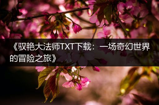 《驭艳大法师TXT下载：一场奇幻世界的冒险之旅》
