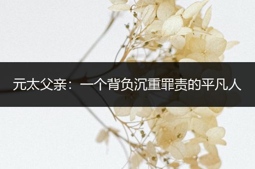 元太父亲：一个背负沉重罪责的平凡人
