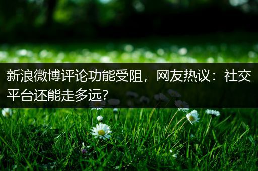 新浪微博评论功能受阻，网友热议：社交平台还能走多远？