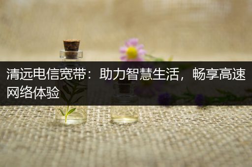 清远电信宽带：助力智慧生活，畅享高速网络体验