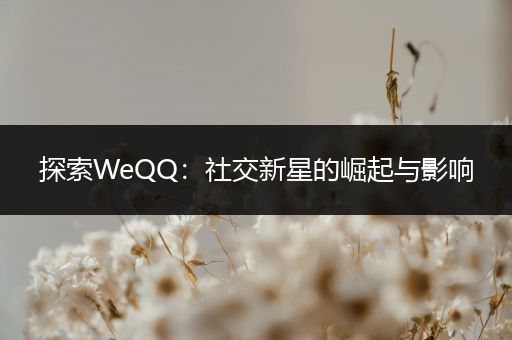探索WeQQ：社交新星的崛起与影响