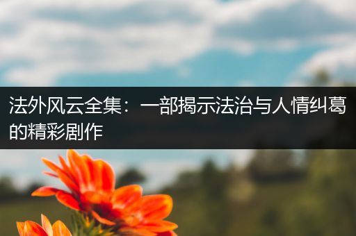 法外风云全集：一部揭示法治与人情纠葛的精彩剧作