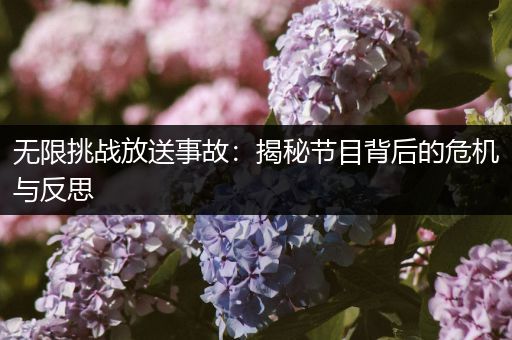 无限挑战放送事故：揭秘节目背后的危机与反思