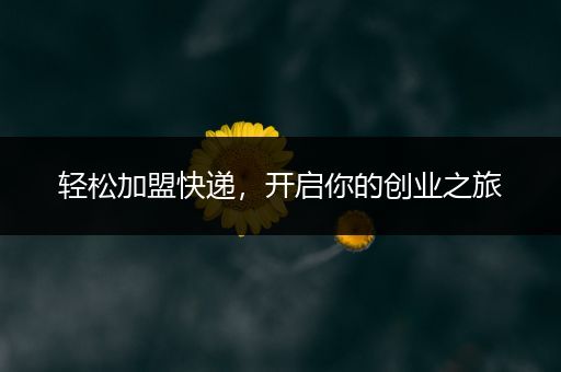 轻松加盟快递，开启你的创业之旅