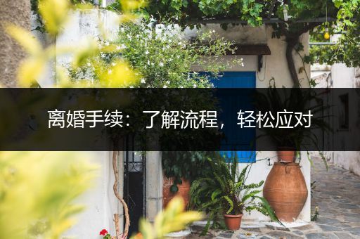 离婚手续：了解流程，轻松应对