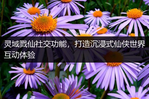 灵域戮仙社交功能，打造沉浸式仙侠世界互动体验
