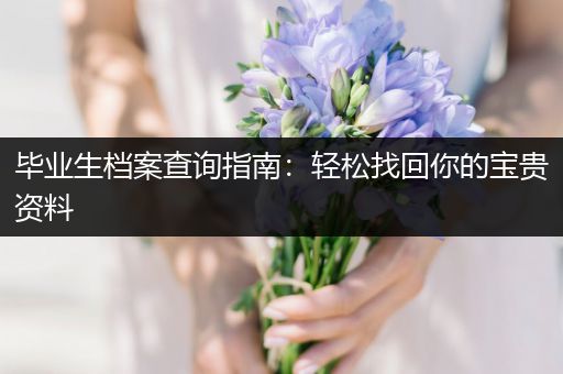 毕业生档案查询指南：轻松找回你的宝贵资料