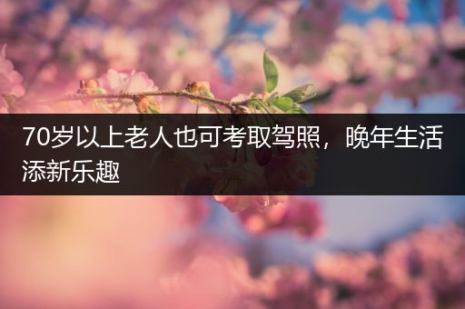 70岁以上老人也可考取驾照，晚年生活添新乐趣