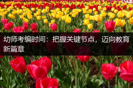 幼师考编时间：把握关键节点，迈向教育新篇章