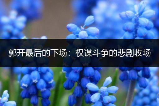 郭开最后的下场：权谋斗争的悲剧收场