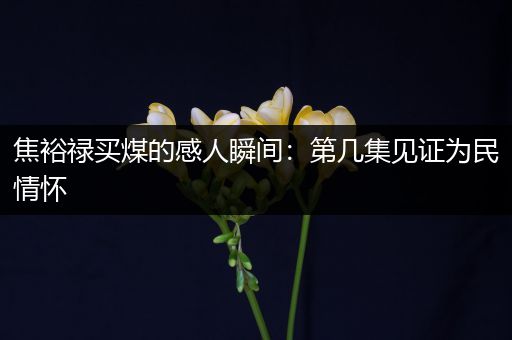 焦裕禄买煤的感人瞬间：第几集见证为民情怀