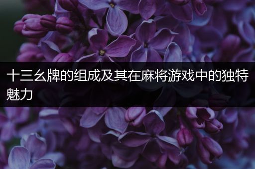 十三幺牌的组成及其在麻将游戏中的独特魅力