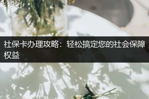 社保卡办理攻略：轻松搞定您的社会保障权益
