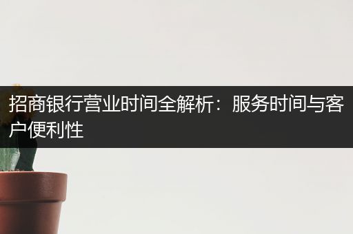 招商银行营业时间全解析：服务时间与客户便利性