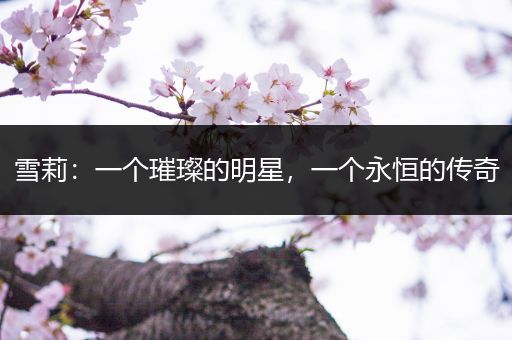 雪莉：一个璀璨的明星，一个永恒的传奇