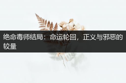 绝命毒师结局：命运轮回，正义与邪恶的较量