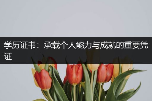 学历证书：承载个人能力与成就的重要凭证