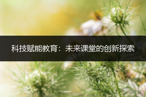 科技赋能教育：未来课堂的创新探索