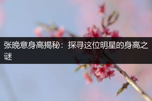 张晚意身高揭秘：探寻这位明星的身高之谜