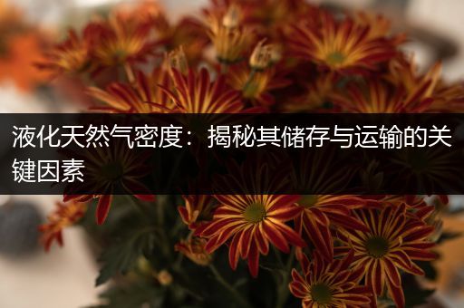 液化天然气密度：揭秘其储存与运输的关键因素