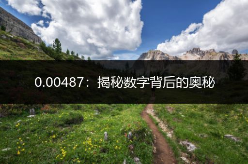 0.00487：揭秘数字背后的奥秘
