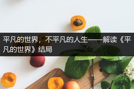 平凡的世界，不平凡的人生——解读《平凡的世界》结局